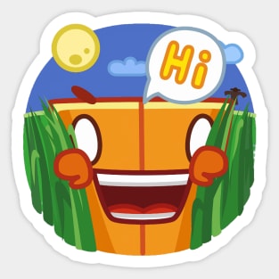 The square pumpkin said hello Sticker